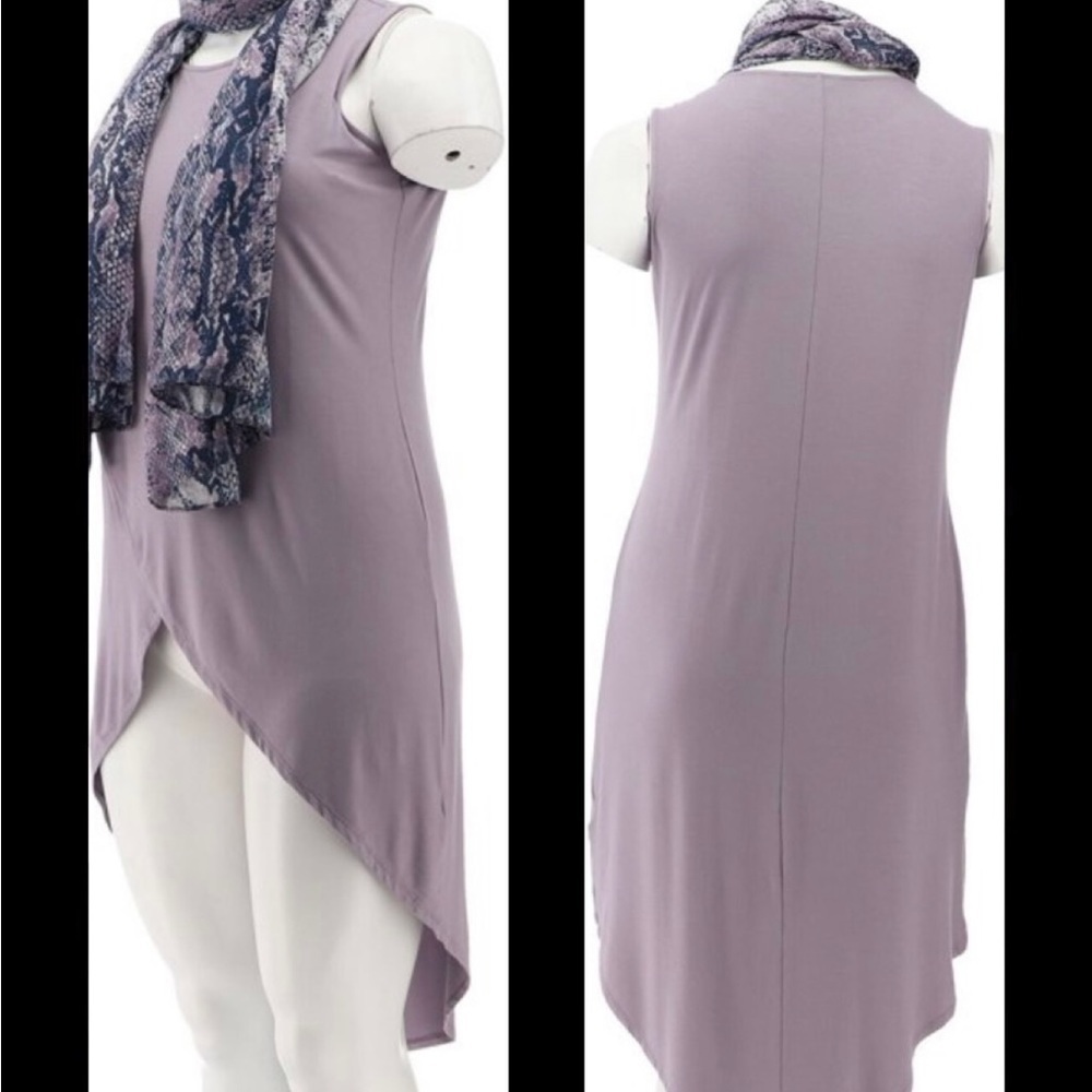 G Giuliano Ecoluxe Drama High/Low Tank & Scarf NWT